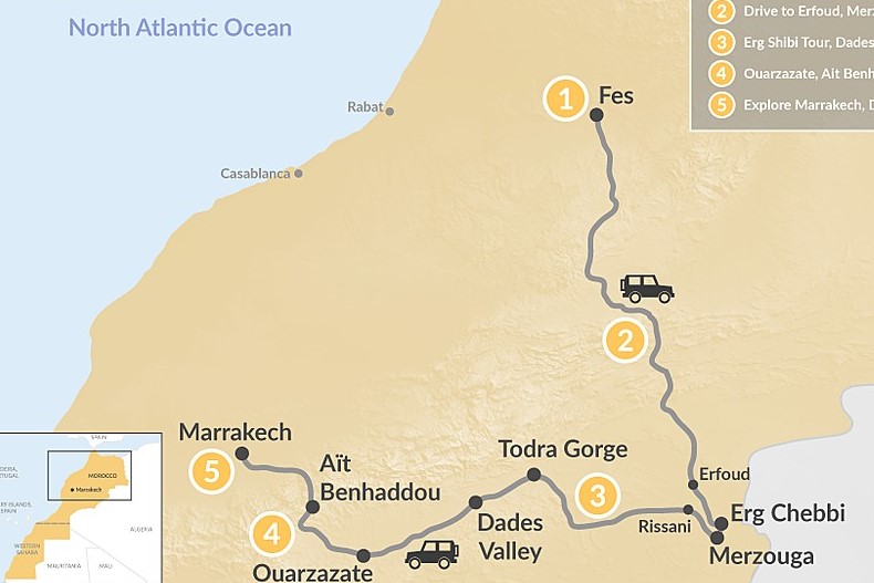 2 days tour from Fes to Marrakech