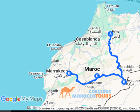 3 days tour from Fes to Marrakech across Merzouga Desert.