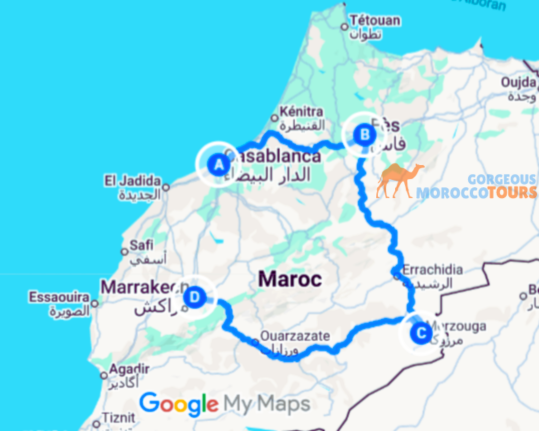 3 days from Casablanca to Marrakech via Merzouga Desert.