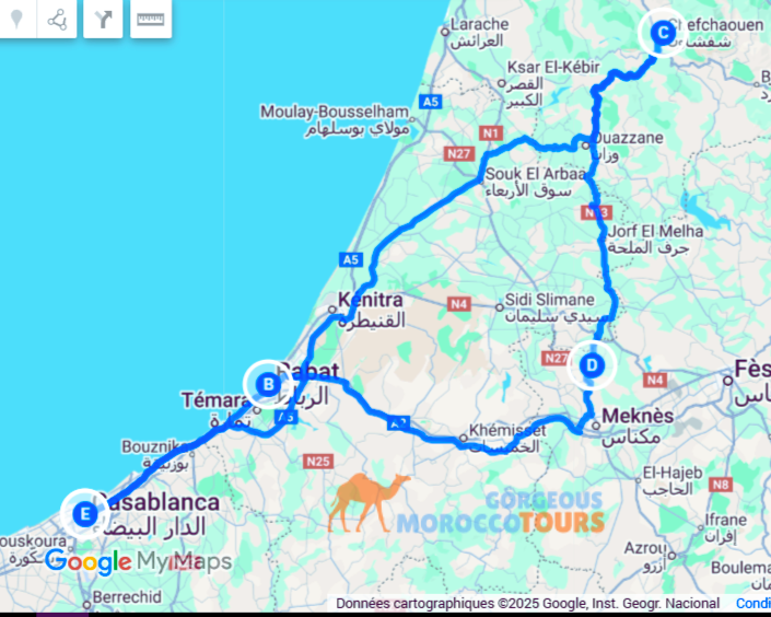 3 days imperial cities from Casablanca to Chefchaouen.