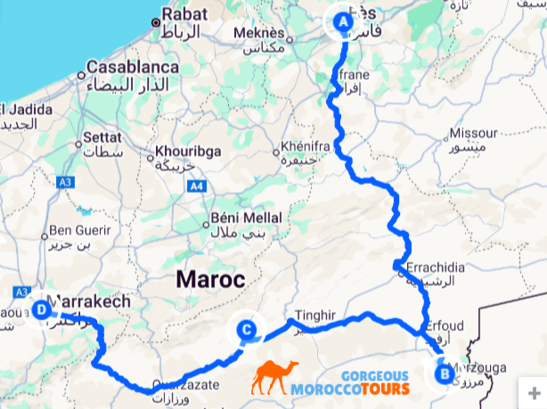 3 days shared tour from Fes to Marrakech.