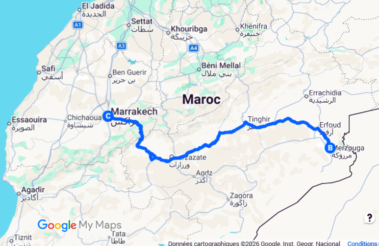 2 DAYS TOUR FROM MARRAKECH TO ERG CHEBBI MERZOUGA